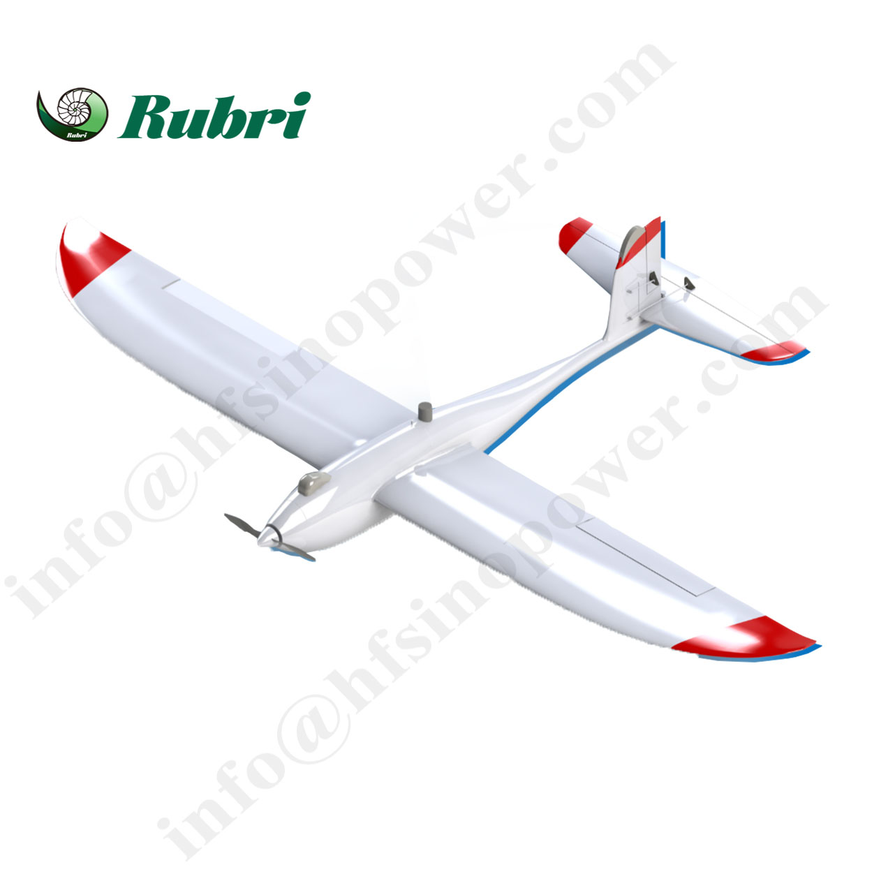 Handgestuurde drone met vaste vleugels