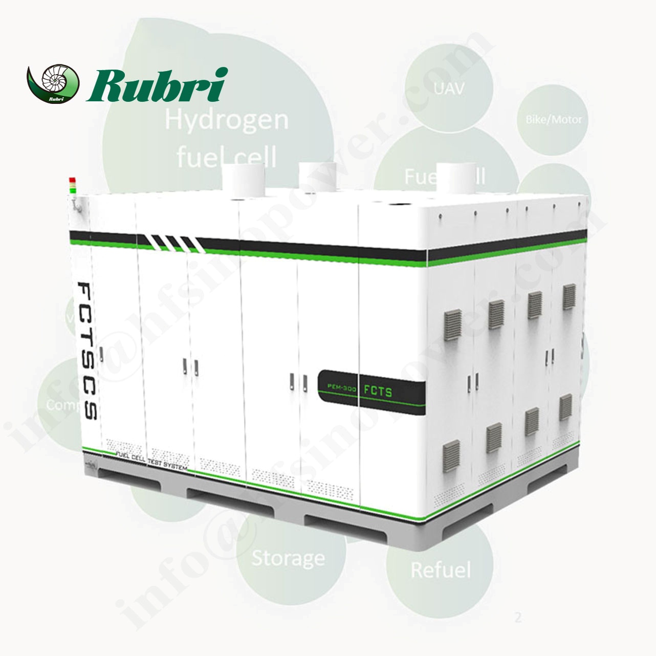 Testbank voor waterstofbrandstofcellen van 150 kW